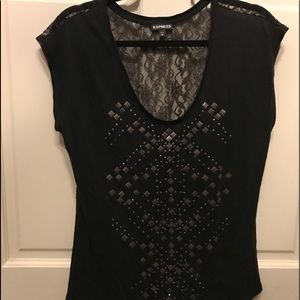 Express cute top. Lace on the back